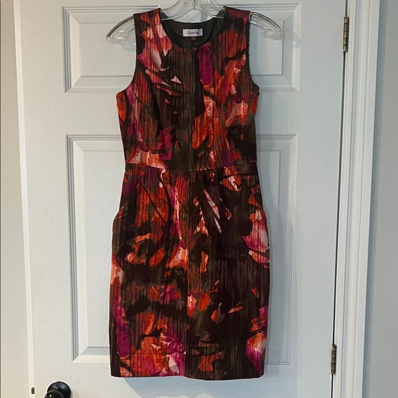 Calvin Klein Dresses & Skirts - Calvin Klein Vibrant Pink and Brown Midi Dress